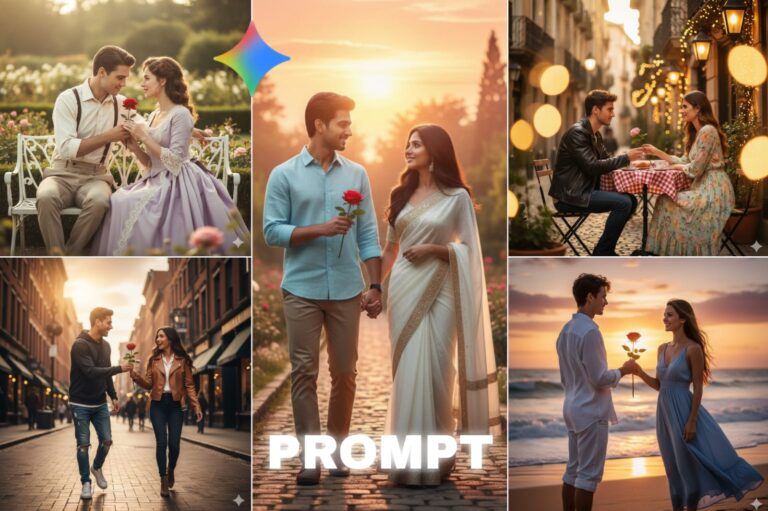 Romantic couples rose day