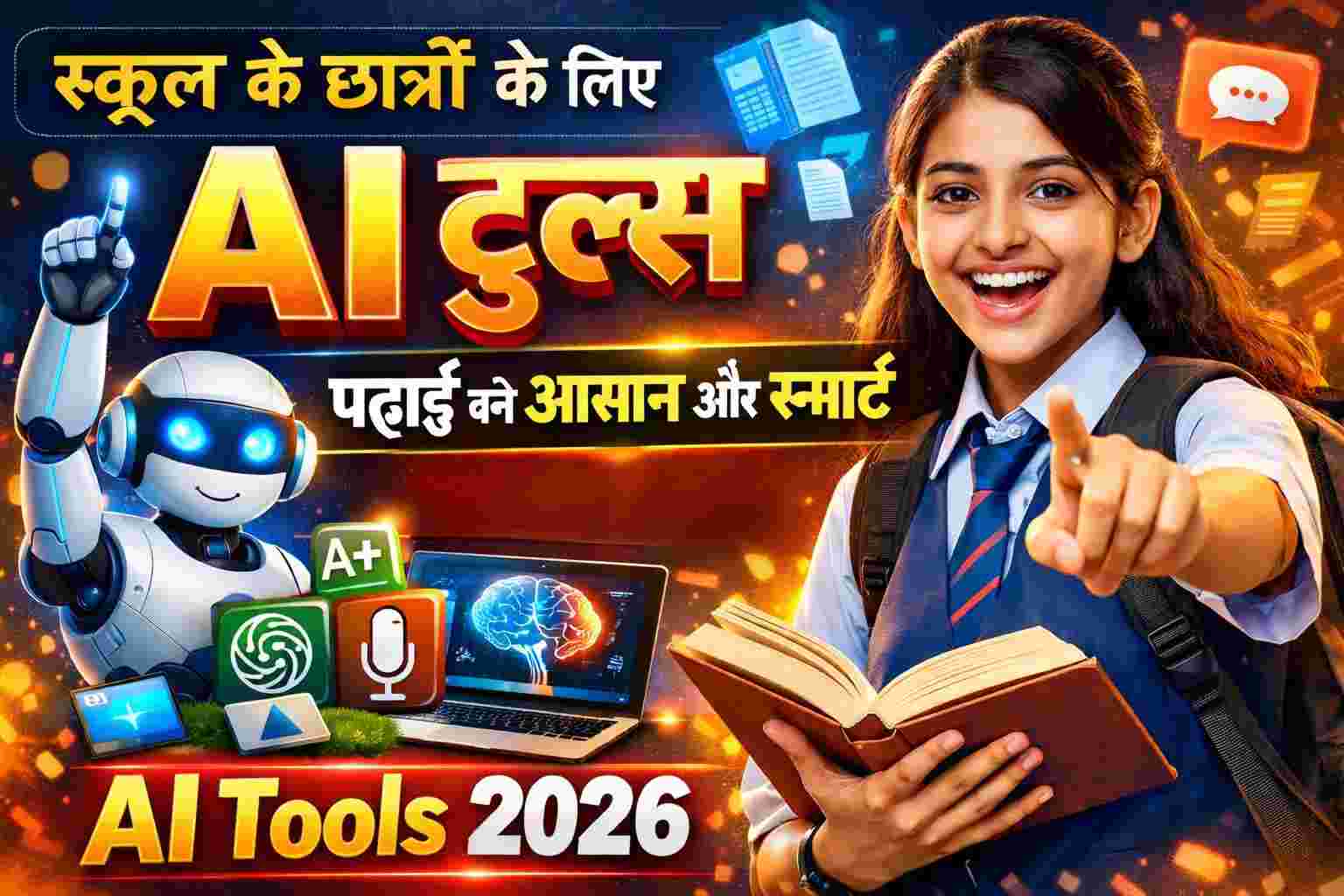 स्कूल के छात्रों के लिए AI टूल्स: पढ़ाई को आसान और स्मार्ट बनाने वाले बेस्ट AI Tools 2026